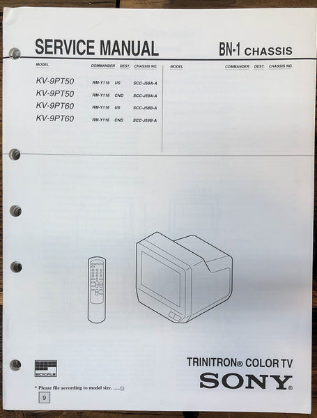 Sony KV-9PT50 KV-9PT60 TV  Service Manual *Original*