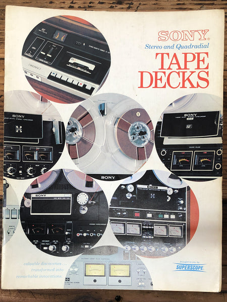 Sony 1974 Stereo  Quad Tape Decks Catalog TC-854-4S -756 TC-203SD 26 PGS   Orig