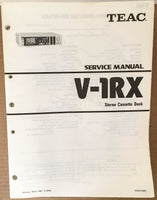 Teac V-1RX Stereo Cassette Deck Service Manual *Original*
