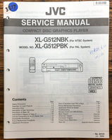 JVC XL-G512 NBK PBK CD Graphics Player  Service Manual *Original*