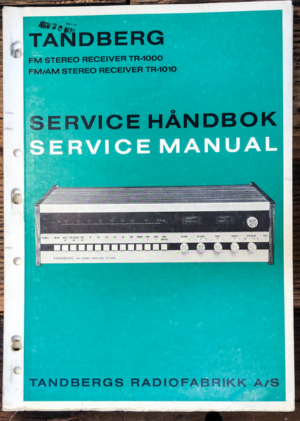 Tandberg TR-1000 TR-1010 Receiver  Service Manual *Original*