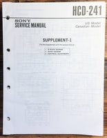 Sony HCD-241 Stereo  Service Manual Supplement *Original*