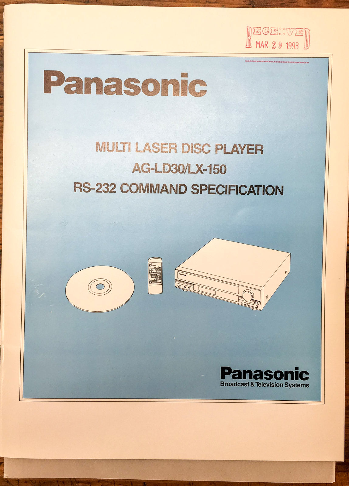 Panasonic AG-LD30 LX-150 Multi Disc Player  Service Manual *Original*