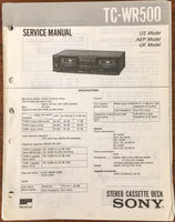 Sony TC-WR500 Tape Cassette Service Manual *Original*