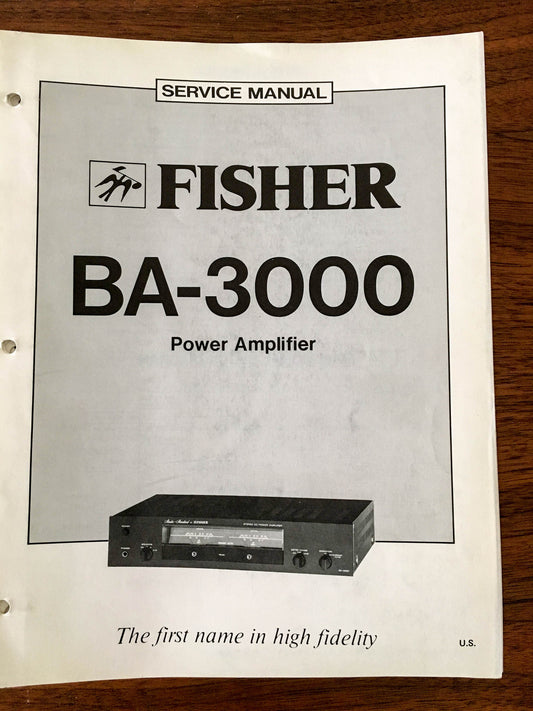 Fisher BA-3000 Amplifier Service Manual *Original*