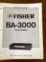 Fisher BA-3000 Amplifier Service Manual *Original*