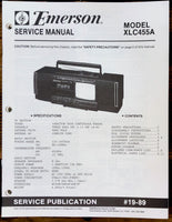 Emerson XLC455A TV Boombox  Service Manual *Original*