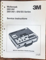 3M / Wollensak 2851AV 2851 AV EN ES Series  Cassette  Service Manual *Orig* #1