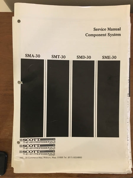 Scott SMA-30 SMT-30 SMD-30 SME-30 STEREO  Service Manual *Original*