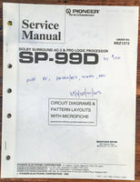 Pioneer SP-99D Pro Logic Processor  Service Manual *Original*