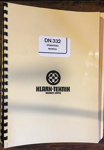 Klark Teknik DN 332 Equalizer Owner / User Manual *Original*