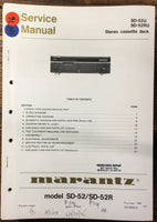 Marantz SD-52U SD-52 RU Cassette  Service Manual *Original*