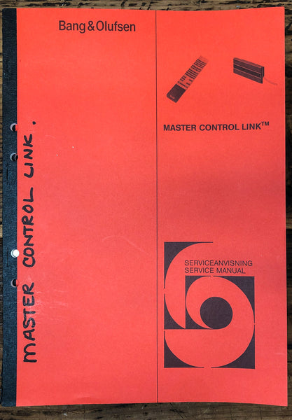 B&O Bang Olufsen Master Control Link   Service Manual *Original*