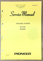 Pioneer CS-X100 CS-E450 Speaker Service Manual *Original*