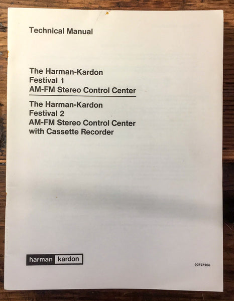 Harman Kardon HK Festival 1 & Festival 2 Stereo Service Manual *Original*