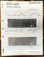 Kenwood KDC-92R Car Radio  Service Manual *Original*