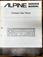 Alpine Model 5900 Car Stereo  Service Manual *Original*