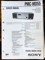 Sony PMC-MD55 Stereo  Service Manual *Original*