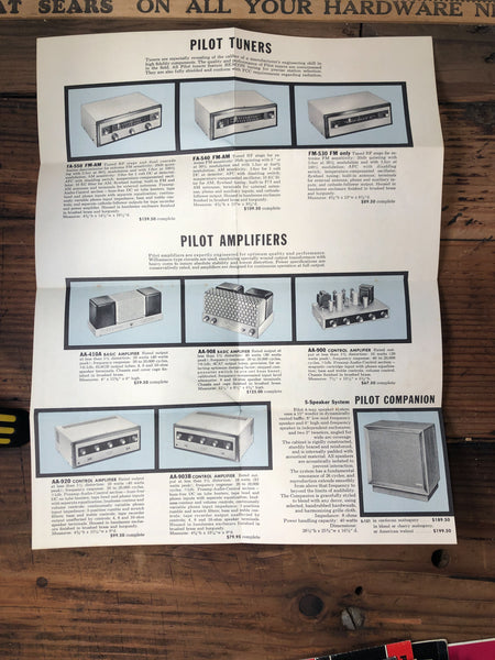 Pilot SP-215 AA-908 AA-920 HiFi Foldout Dealer Brochure *Orig*