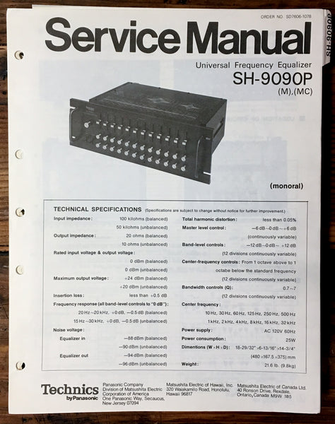 Technics SH-9090P Equalizer Service Manual *Original*