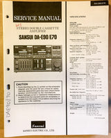 Sansui DA-E90 DA-E70 Stereo Cassette Service Manual *Original*