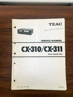 TEAC CX-310 CX-311 Cassette Service Manual *Original*