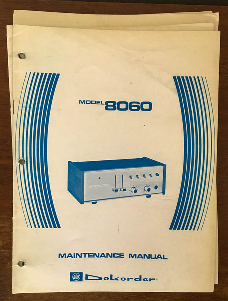 Dokorder Model 8060 Amplifier  Service Manual *Original*