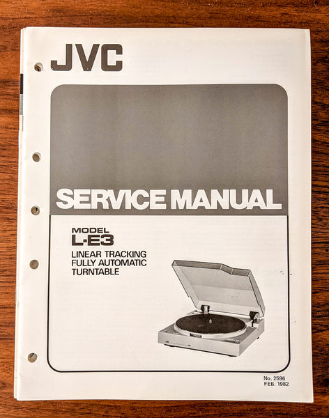 JVC L-E3 Record Player / Turntable Service Manual *Original*
