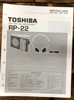 Toshiba RP-22 Radio / Stereo  Service Manual *Original*