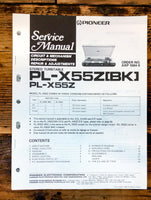 Pioneer PL-X55Z Record Player / Turntable  Service Manual *Original*