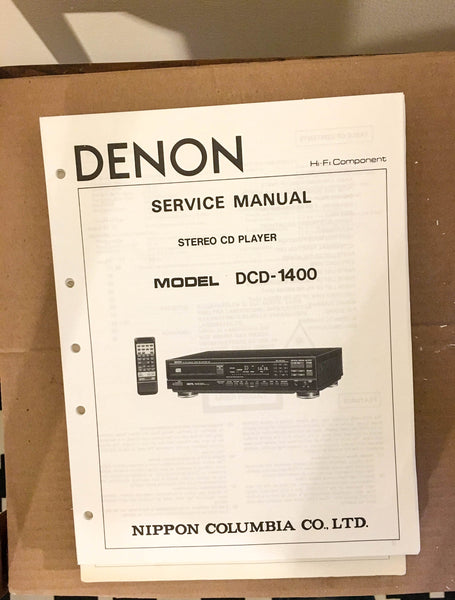 Denon DCD-1400 CD Player Service Manual *Original*