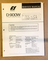 Sansui D-900W Cassette / Tape Player Service Manual *Original* #2