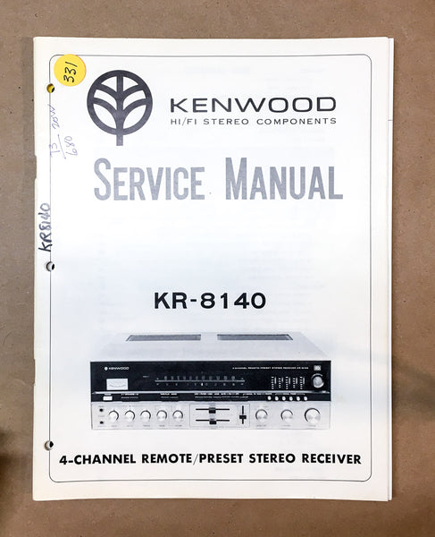 Kenwood KR-8140 Receiver  Service Manual *Original*