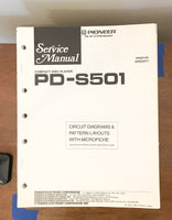 Pioneer PD-S501 CD Player Service Manual *Original*