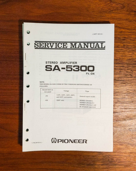Pioneer SA-5300 Amplifier Service Manual *Original*