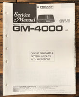 Pioneer GM-4000 Amplifier  Service Manual *Original*