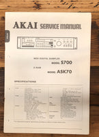 Akai S700 ASK70 Sampler  Service Manual *Original*