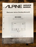 Alpine Model 3652 Dividing Network Revised Service Manual *Original*