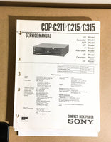 Sony CDP-C211 -C215 -C315 CD Player  Service Manual *Original*