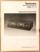 Technics RS-T11 Cassette deck User / Owners Manual *Original*