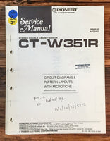 Pioneer CT-W351R Cassette Deck  Service Manual *Original*