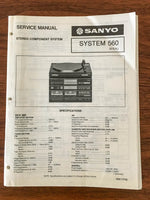 Sanyo SYSTEM 560 STEREO Service Manual *Original*