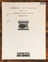Onkyo CP-1017A Record Player / Turntable  Service Manual *Original*