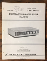 Bell Model 2521 Tube Amplifier Owner / User Manual *Original*