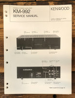 Kenwood KM-992 Amplifier  Service Manual *Original*