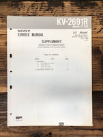 Sony KV-2691R TV Supp Service Manual *Original*