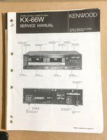 Kenwood KX-66W Cassette Tape Deck  Service Manual *Original*