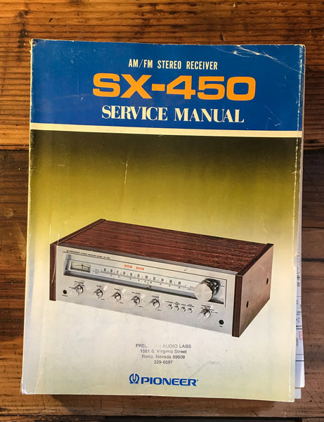 Pioneer SX-450 Receiver Service Manual *Original*