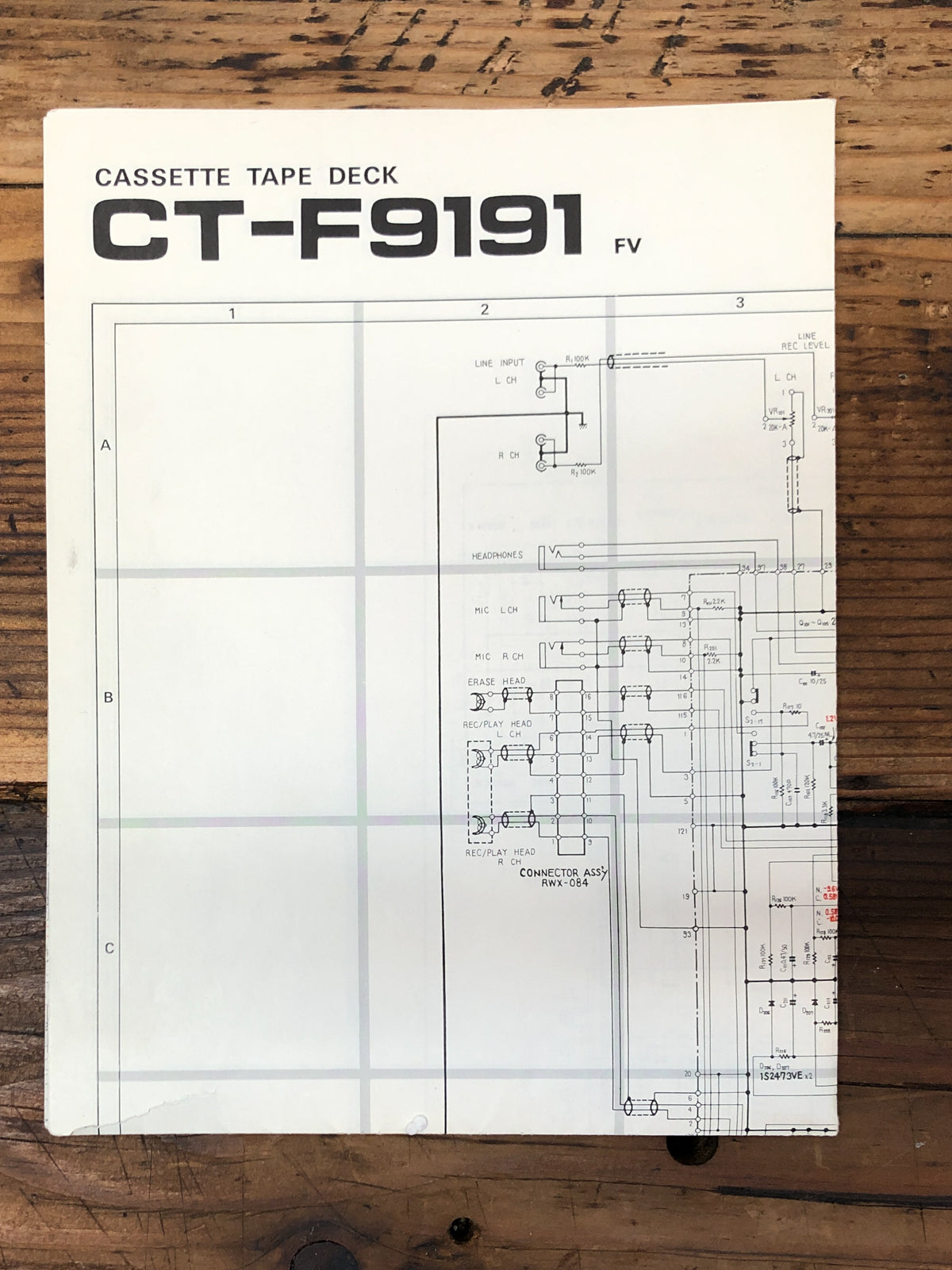 Pioneer CF-F9191 Cassette Foldout Service Manual *Original*