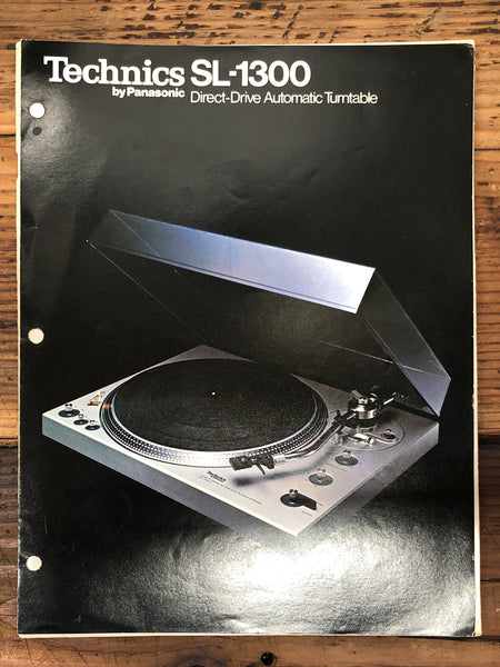 Technics SL-1300 Turntable 3 pg Foldout Dealer Brochure *Orig*